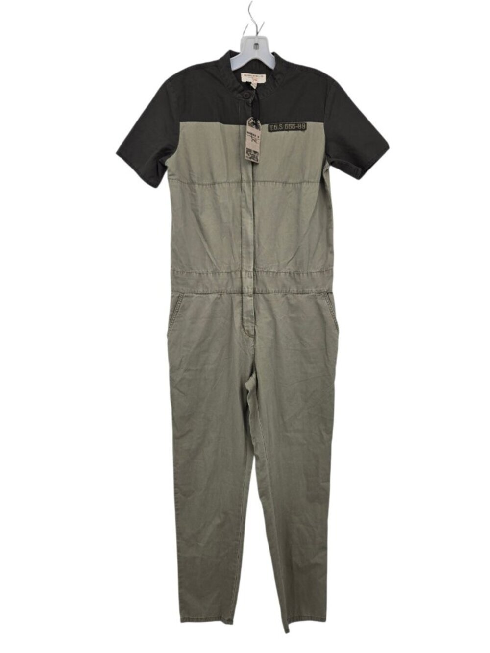 NWT Triple Five Soul Womens XL Jumpsuit Coveralls Short Sleeve Utility Olive